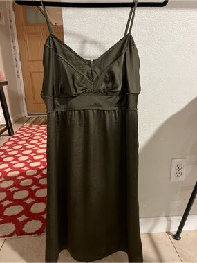 Banana Republic Heritage Khaki Green Satin Dress
